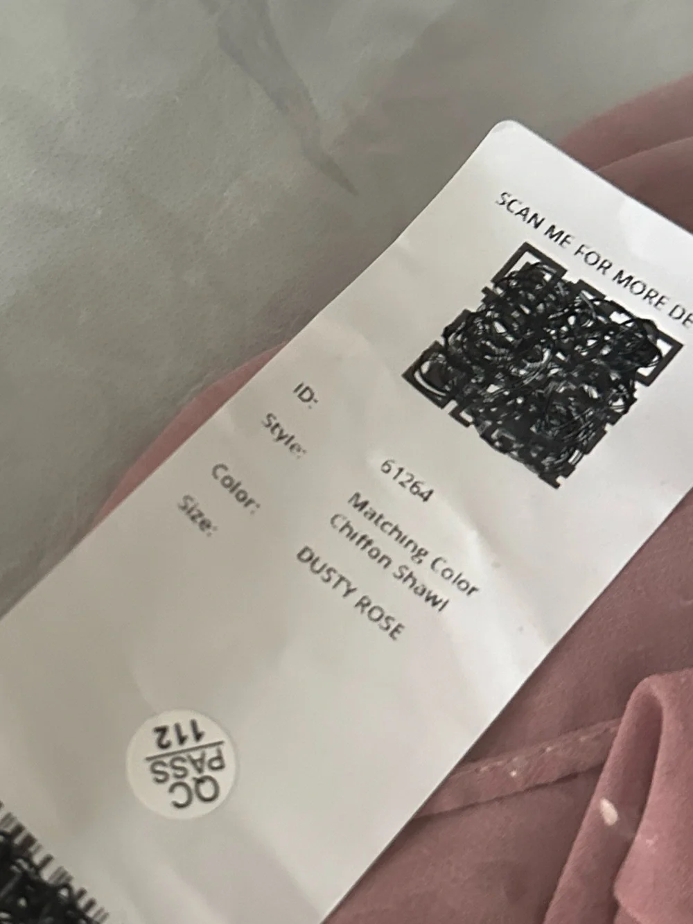 Azazie Matching Shawl Dusty Rose Pink Chiffon - Matching Color Scarf NWOT - Picture 6 of 6